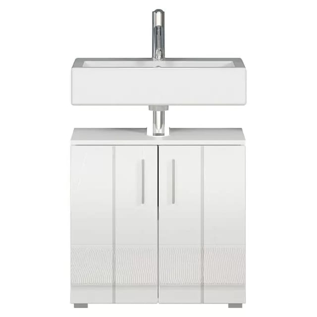 Trendteam Waschbeckenunterschrank Wons Weiß Hochglanz 60 cm
