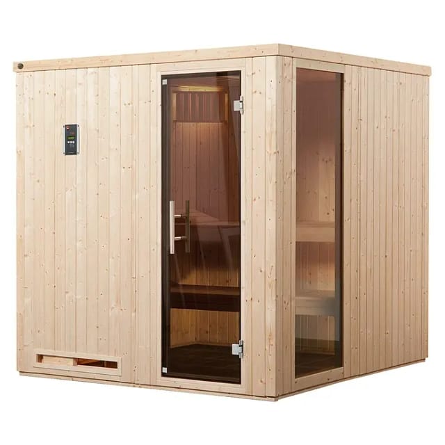 Weka Elementsauna Halmstad 2 Sparset 7,5 kW BioS Glastür/Fenster