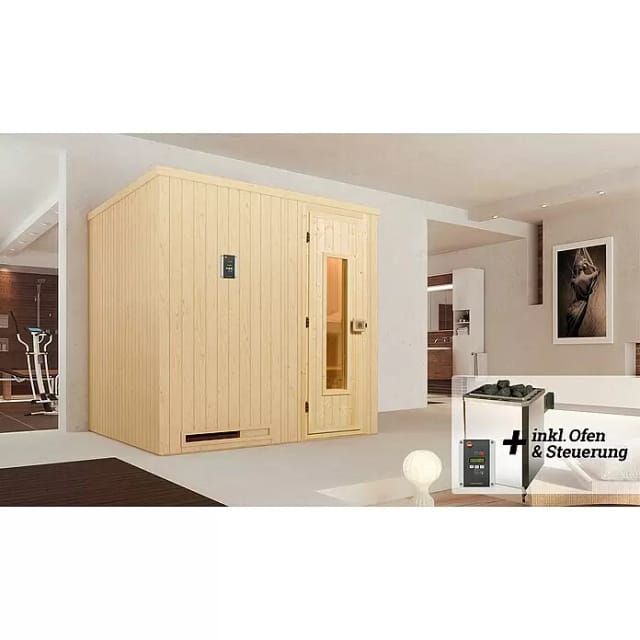 Weka Elementsauna Halmstad 1 Sparset 7,5 kW BioS Holztür