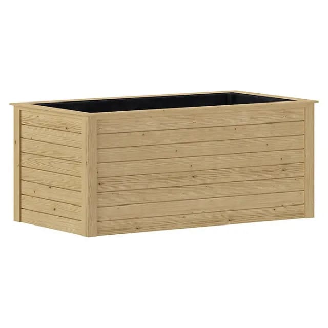 Karibu Hochbeet Wandstärke 28 mm Fichte Naturbelassen 92 cm x 209 cm x 111 cm