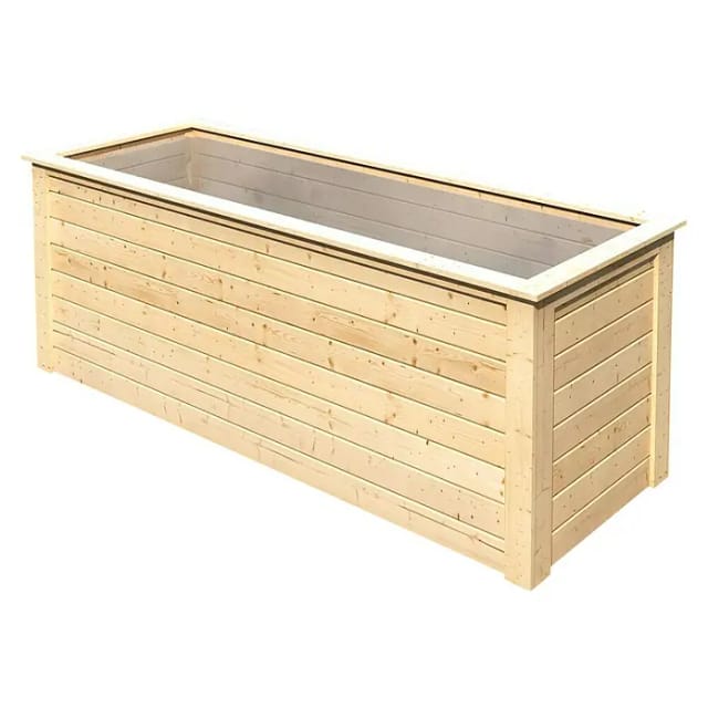 Karibu Hochbeet Wandstärke 28 mm Fichte Naturbelassen 92 cm x 244 cm x 94 cm