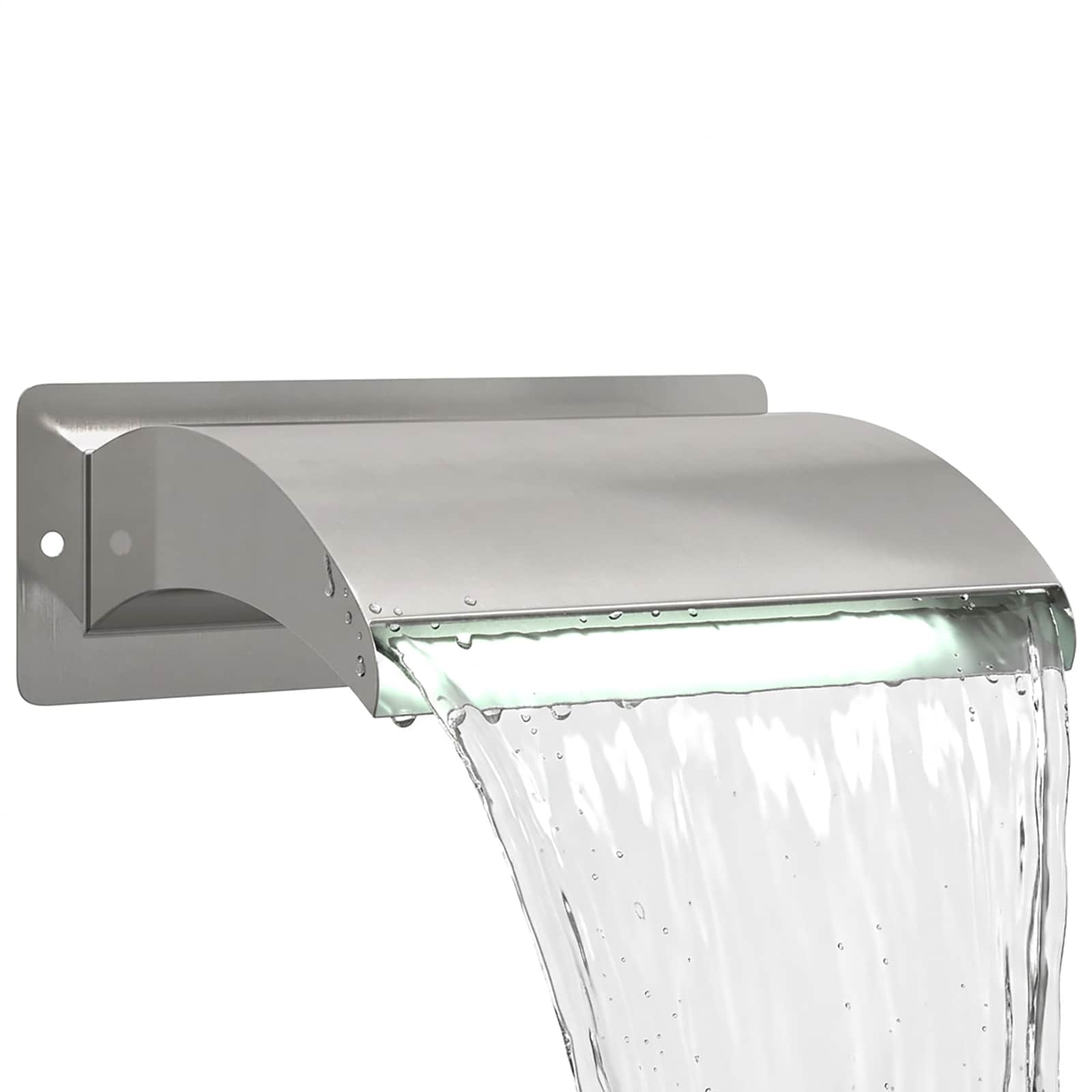 Pool-wasserfall Mit Led Edelstahl 304 30 X 9 X 26 Cm Silber Vidaxl