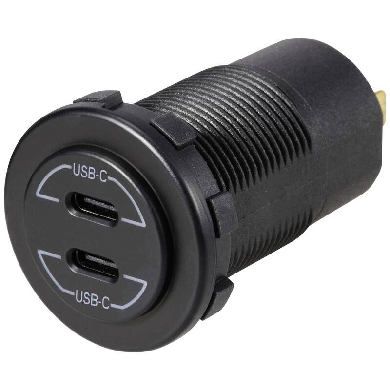 [gebraucht] B-ware Voltcraft Usb-c Doppelsteckdose 60w 3a 12-24v Dc Ladegerät Kabel Schwarz