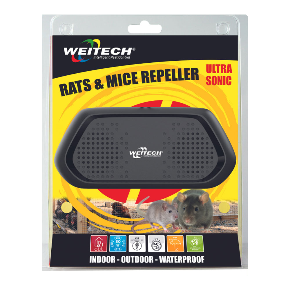 Weitech Ultraschall-ratten- Und Mäusevertreiber (innen - Außen - Wasserdicht)