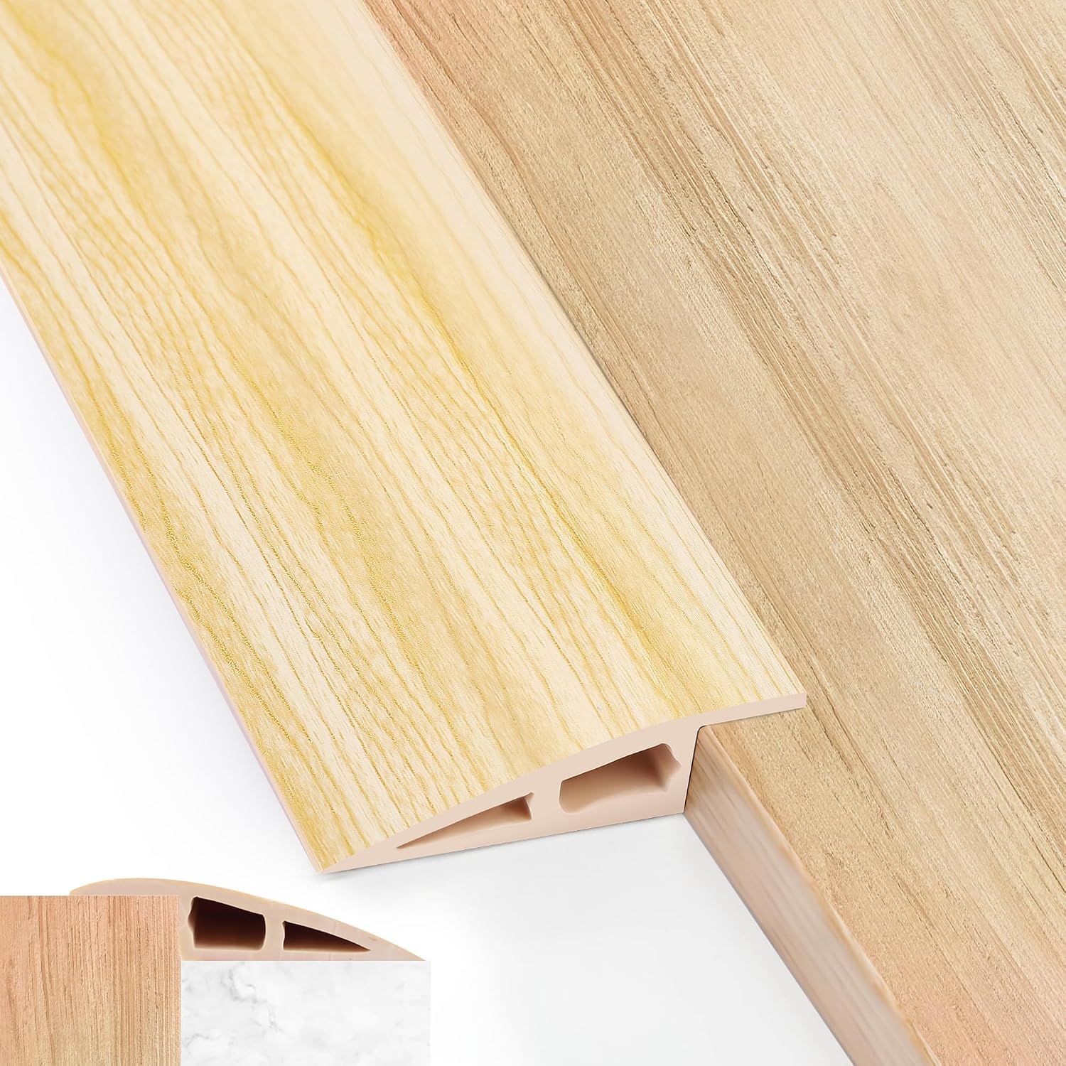 2er-pack (1 M) Selbstklebende Pvc-türschwellenleisten, Übergangsleisten Für Böden Schwellenrampe, Schwellenneigung, 15 Mm, Für Höhen Von 12-15 Mm (holzmaserung)