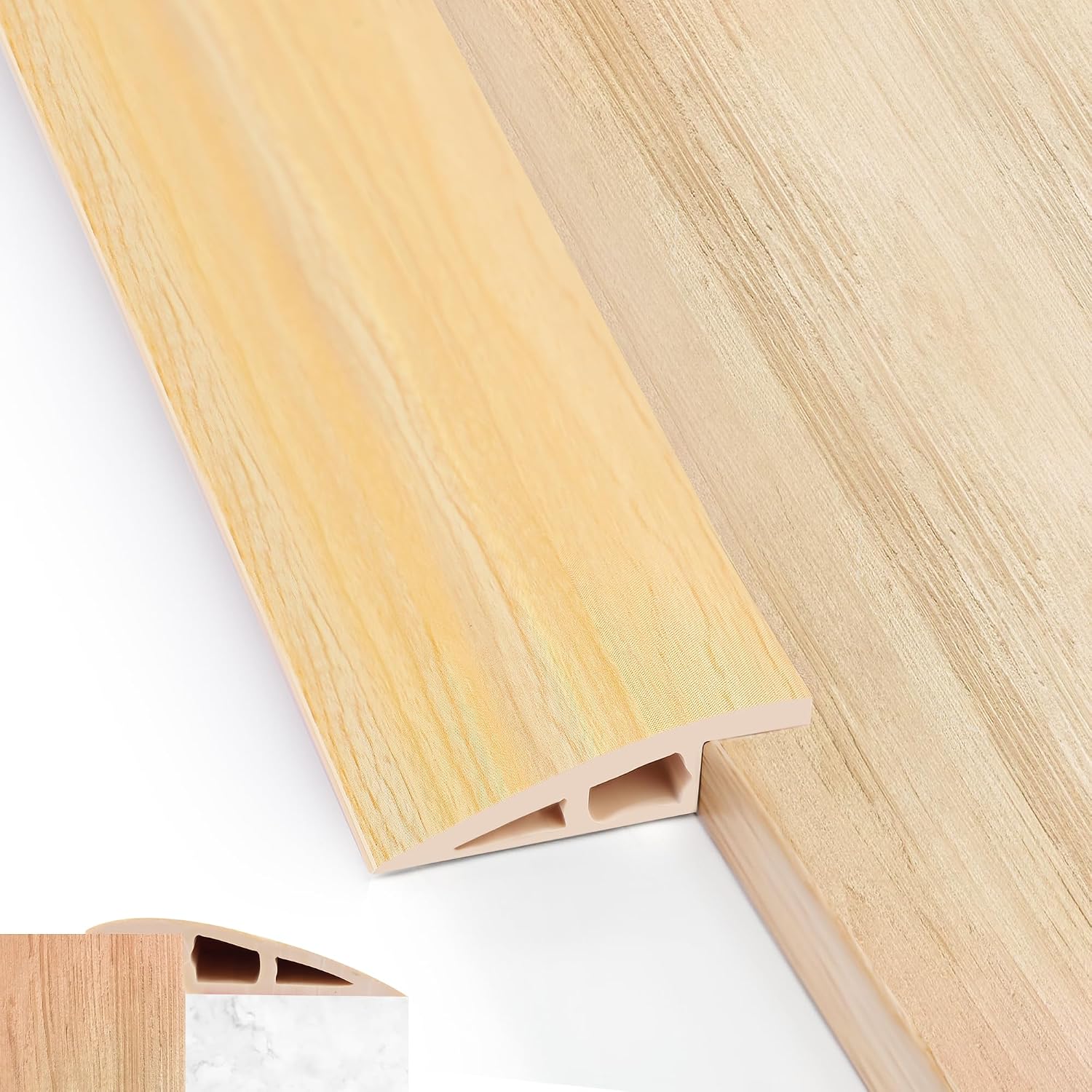 M Pvc-klebeschwellenleiste, Übergangsprofil Für Bodenschwellen Schwellenrampe, Schwellenneigung, 10 Mm, Für Höhen Von 7-10 Mm (2 Stück, Holzmaserung)