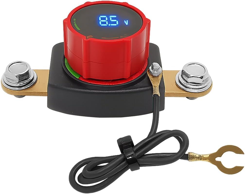 Fahrzeugseitiger Batterietrennschalter, 12v Marine-batterietrennschalter Mit Led-voltmeteranzeige, Haupt-ein/aus-isolator Für Kraftfahrzeuge.
