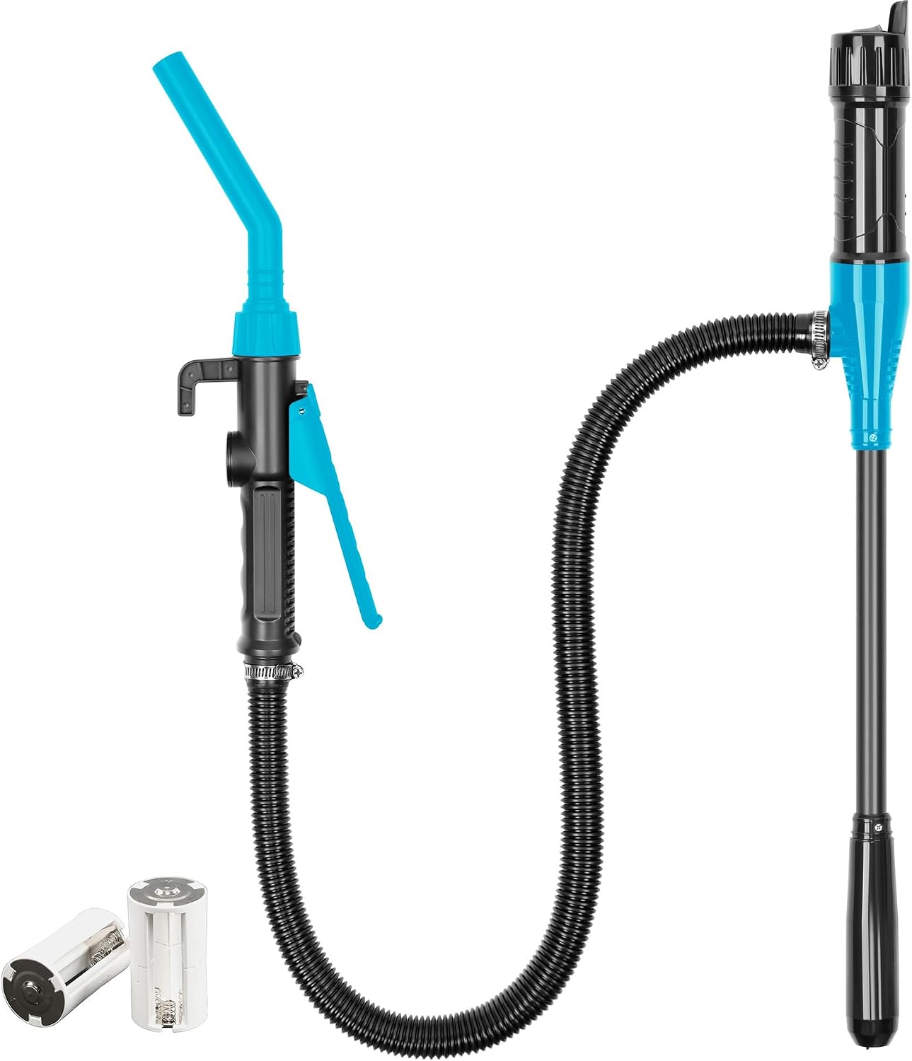 Tragbare Kraftstoffpumpe - 2,4 Gpm Batteriebetriebene Saugpumpe Für Benzin, Heizöl Und Wasser, Mit Ergonomischer, Leistungsstarker Saugdüse Und 39-zoll-schlauch (blau)
