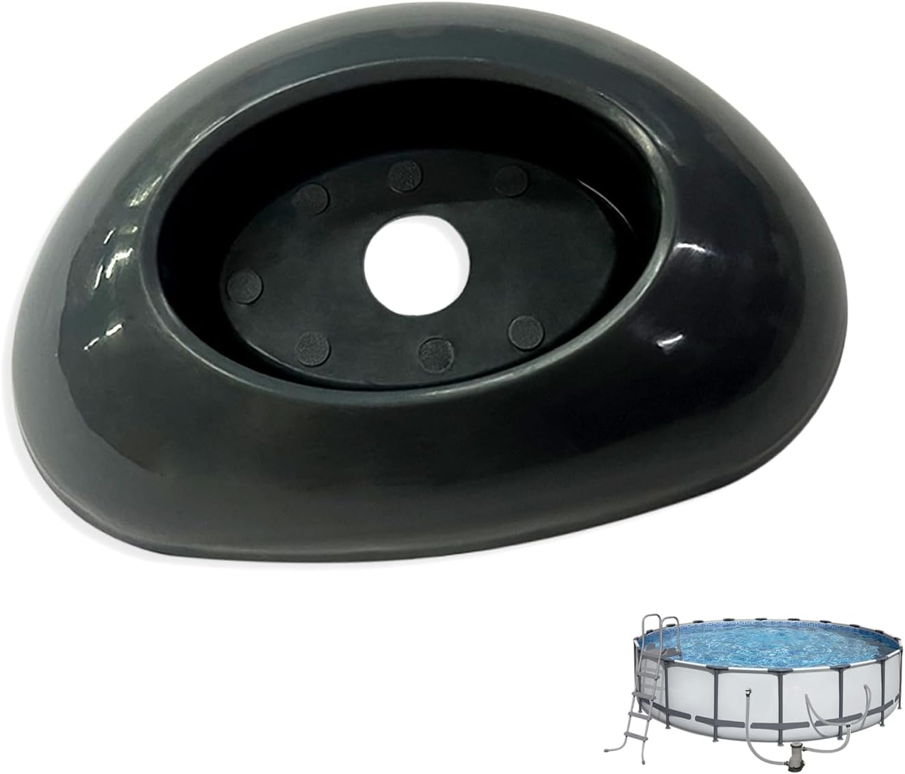 Fußkappen Für Bestway Steel Pro Max & Power Aufstellpools (48 X 122 Cm) Robuster Grauer Abs-poolrahmen Zum Schutz Der Poolfolie Und Zur Stabilisierung Der Füße, 4 Stück