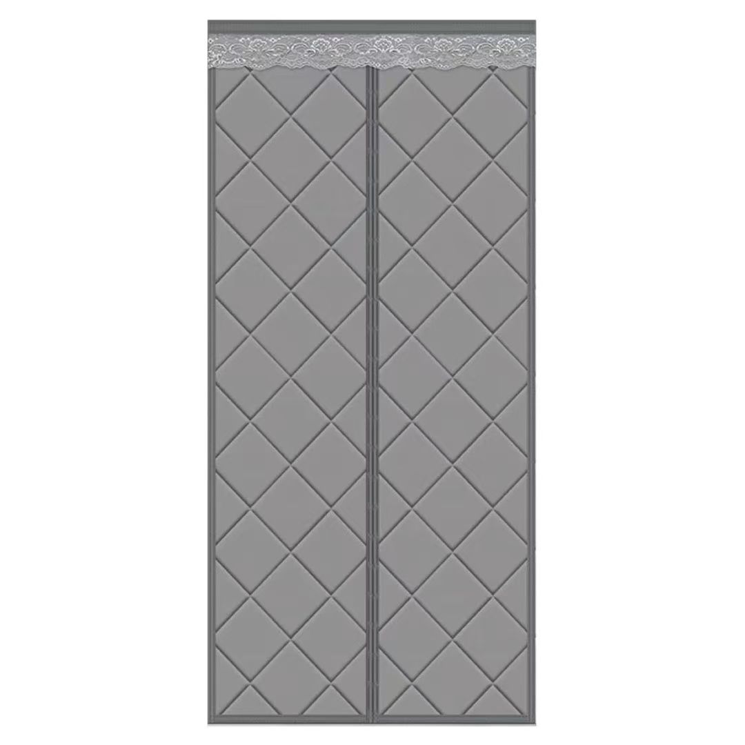 Wärmedämmender Türvorhang, Dicker Winter-türvorhang Aus Baumwolle Mit Magnetverschluss, Nur Zur Isolierung Von Balkontüren Und Außentüren Für Wohnzimmer, 95 X 210 Cm, Grau
