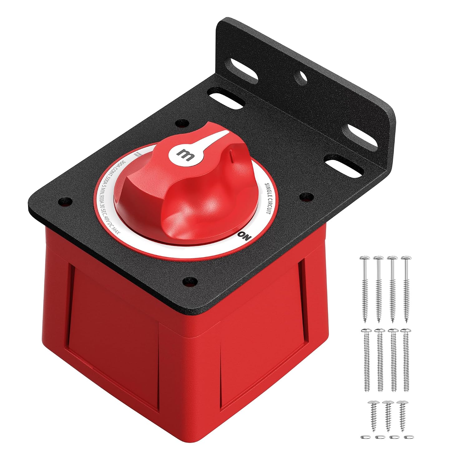 Marine-batterieschalter Mit Robuster Aluminiumhalterung, Wasserdichter 12v-48v 300a Batterietrennschalter Für Boote, Wohnmobile, Autos, Zündschutz Und Montagematerial Inklusive.