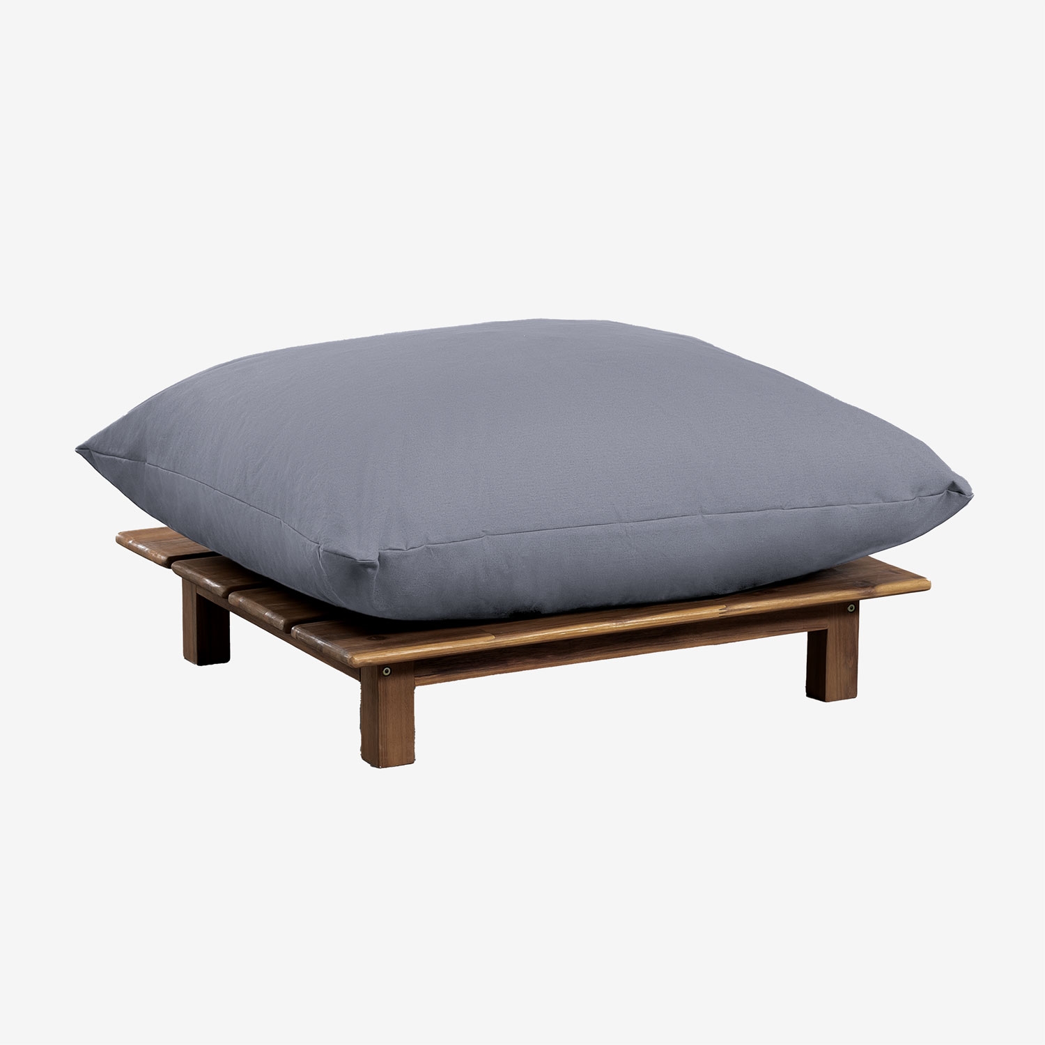 Sklum Gartenhocker Aus Akazienholz Brina Blau Grau
