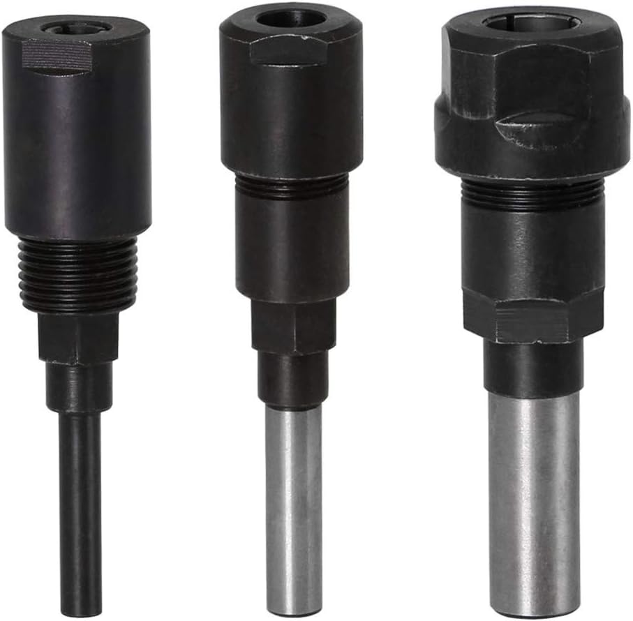 Router Spannzangenverlängerung Fräser Bit Spannzangenverlängerung & Trimmen Schneidgravur Maschinenverlängerung Holzbearbeitungsfutterhalter Fräser (1/4 Schaft + 8mm Schaft + 1/2 Schaft),soekavia