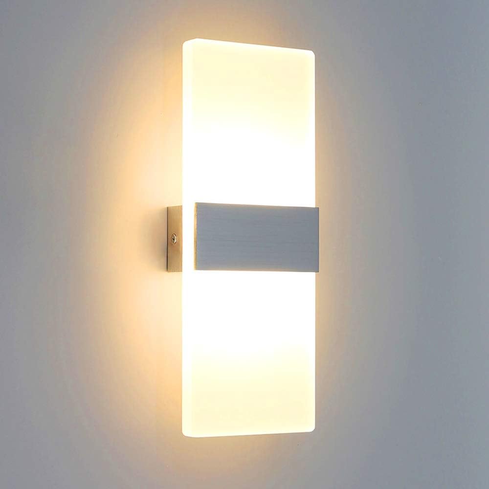 Innenwandleuchte 6w Led Moderne Wandleuchte Aus Aluminium Acryl Beleuchtungsleuchte Für Schlafzimmer Nachtflur Wohnzimmer Büro Restaurant Bar Hotelbett Warmweiß [energieklasse A ++],soekavia
