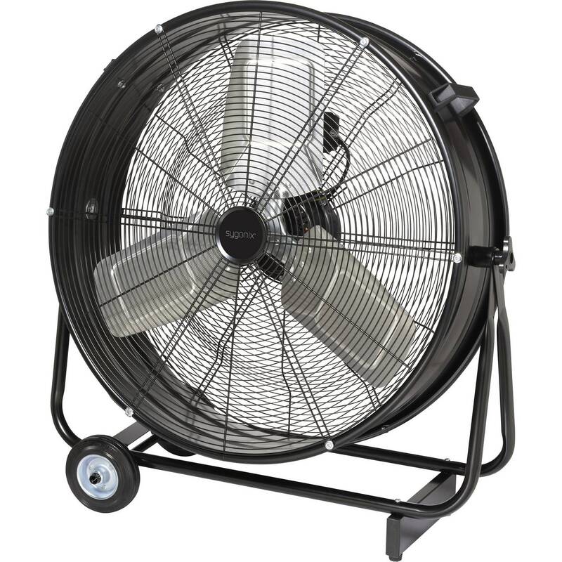 [gebraucht] B-ware Sygonix Bodenventilator Gebläse 330w Heizgerät Lüfter Schwarz Schwenkbar Ø745mm