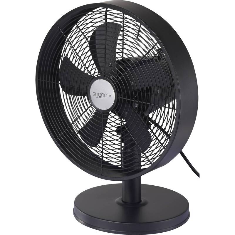 [gebraucht] B-ware Sygonix Tischventilator Sy-6661436 35w Oszillierend 3 Stufen Schwarz 230mm