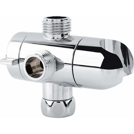 Voies Inverseur Bras De Douche Pour Douchette Combo Pomme De Douche Monté Vanne Fix Support De Salle De Bain