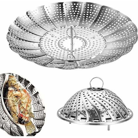 Zusammenklappbarer Dampfeinsatz Aus Edelstahl, Dampfgareinsatz Für Speisen, Faltbarer Dampfkorb Für Töpfe Verschiedener Größen, Geeignet Für Die Zubereitung Aller Arten Von Speisen