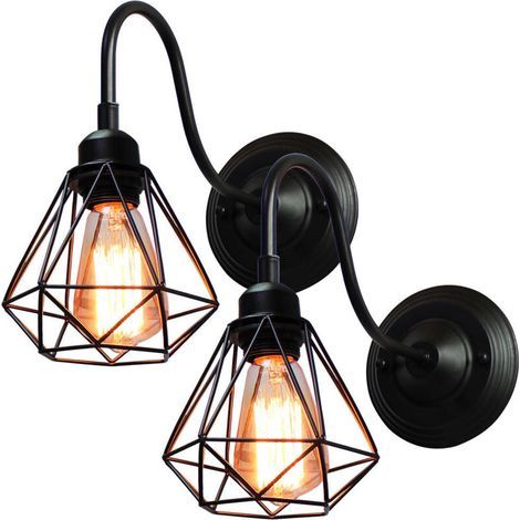 Mini-wandleuchten Im Diamantkäfig-design Für Den Industriellen Einsatz, Vintage-pendelleuchten Für Die Innenbeleuchtung, Ideal Für Zuhause, Café, Loft, Küche, Wohnzimmer, Schlafzimmer Und Hotel (schwa