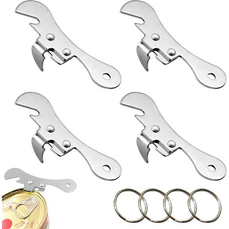 Dosenöffner, Manueller Dosenöffner, Flaschenöffner, 5-in-1 Multifunktions-glasöffner (4 Stück)