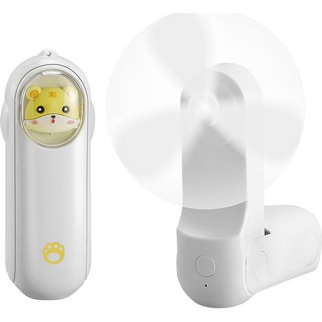 Tragbarer, Per Usb Aufladbarer Akku-ventilator, Tischventilator Mit Externem Akku (weiß)