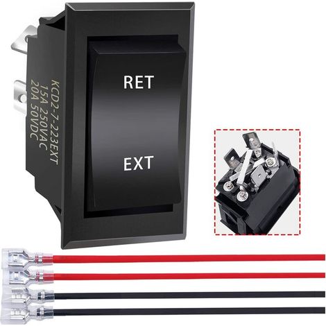 Interrupteur Inverseur De Polarité 12v 3 Positions Momentané Dc Motor Control Dpdt 4 Broches (on)-off-(on) 20a Rv Commutateur Pour 5th Wheel Tongue Trailer Kcd2-7-223-4p-x