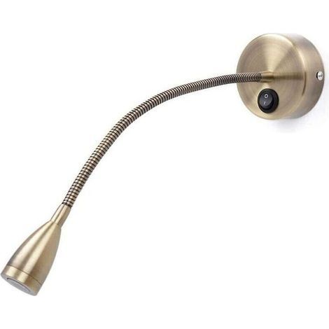 Einteilige Wandleuchte Aus Bronze Zum Lesen, 3 W, 3000 K, Verstellbarer, Flexibler Arm, Wandleuchte Aus Aluminium Für Schreibtisch Oder Nachttisch, Mit Integriertem Schalter, Zusätzliche Led-beleuchtu