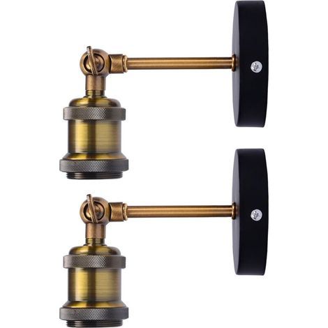 Set Aus 2 Retro-industrie-wandleuchten Mit Vintage-edison-glühbirnen, E27-fassung, Aus Kupferbeschichtetem Metall Und Messing, Ideal Für Zuhause, Bar Und Café
