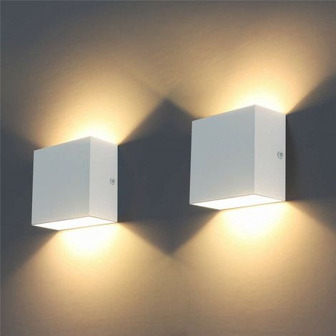 2er-pack Wandleuchten Für Den Innenbereich, 6 W, Warmweißes Licht, Beleuchtungs- Und Dekorationslampe Für Flur, Treppenhaus, Küche, Farbe: Weiß