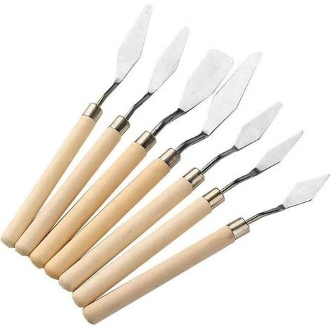 7-teiliges Malermesser-set, Ölmalspachtel, Acrylmalmesser, Malermesser, Farbpalettenmesser