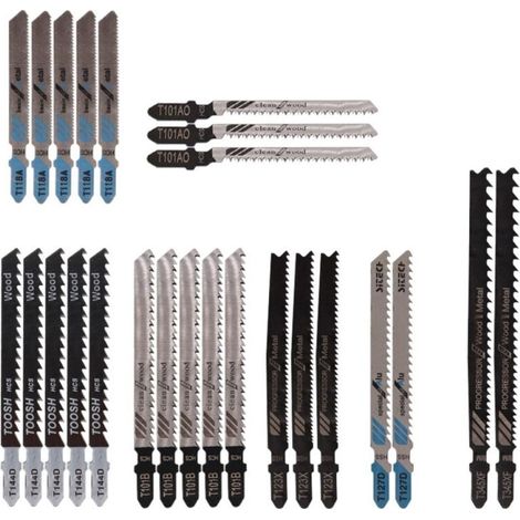 25-teiliges Stichsägeblatt-set T118a / T144d / T101b / T123x / T101ao / T127d / T345xf Zum Schneiden Von Metall/holz/kunststoff - Für Bosch, Black & Decker, Makita, Dewalt - Versailles