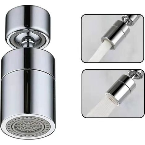 Wasserhahn-luftsprudler (silber), 360° Drehbarer Küchenarmatur-luftsprudler, 2 Modi, Wassersparender Luftsprudler, Luftsprudlerfilter Für Küchen- Und Badezimmerwaschbecken