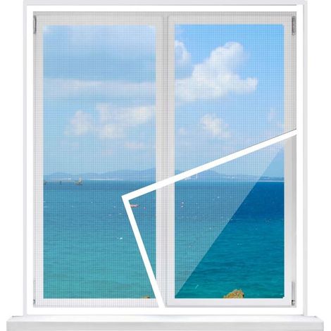 Fenster-moskitonetz 90 X 120 Cm, Moskitonetz Mit Selbstklebendem Klettverschluss, Weiß