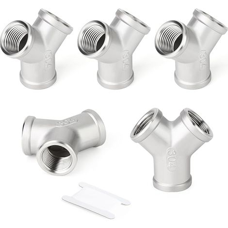 Stück 1/2" Bsp Innengewinde 304 Edelstahl 3-wege Y-förmige T-rohrverbinder