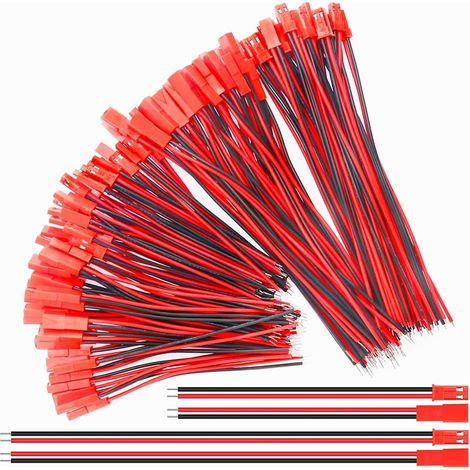 60 Paar Jst-steckverbinder, 22 Awg Jst-stecker, 100 Mm Und 150 Mm 2-polige Stecker Und Buchsen Für Kabel, Für Led-streifen, Rc-spielzeug, Batteriebetriebene Hubschrauber