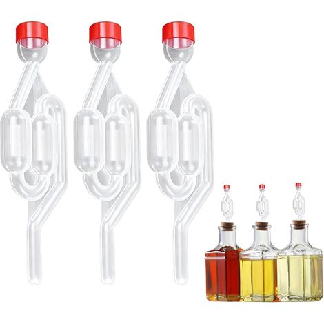 3-teiliges Gärröhrchen-set, Transparenter Gärspund Mit Gummistopfen, Zum Brauen Von Bier Und Wein Sowie Zum Fermentieren Von Essiggurken Und Sauerkraut