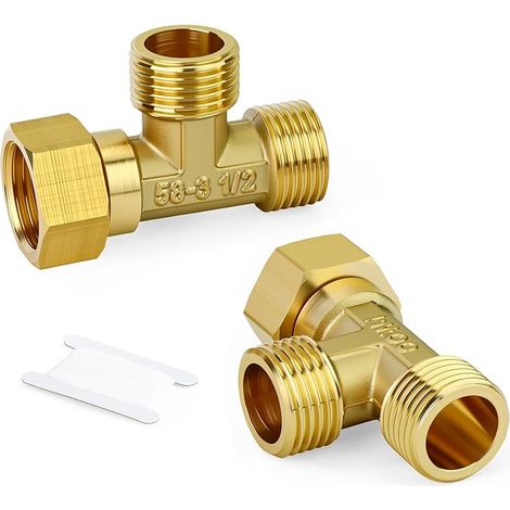2 Stück 1/2mbsp-1/2mbsp-1/2fbsp Dreiwege-t-stück Aus Messing, Rohrverschraubung