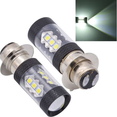 H6 80w P15d 16 Led Motorradscheinwerfer, Hochleistungs-umrüstscheinwerfer Für Elektrofahrzeuge Mit Einzelhalterung, 2 Stück
