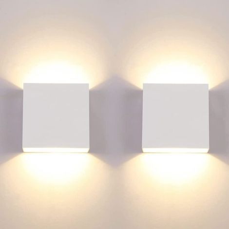 2-teilige Led-wandleuchte Für Den Innenbereich, 6 W, Warmweißes Licht (3000 K), Modernes Und Dekoratives Design, Für Schlafzimmer, Wohnzimmer Und Hotel – Farbe: Weiß