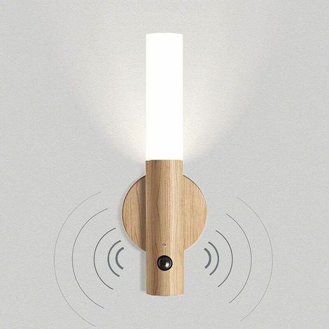 Wandleuchte Aus Holz Für Kinder Mit Wiederaufladbarer Led, Bewegungsmelder, Bis Zu 8 Stunden Akkulaufzeit, Magnetischer Befestigung Und 3000 K Farbtemperatur