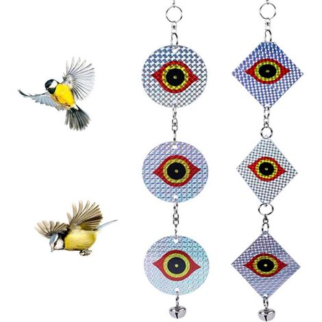 Balkon-taubenabwehr, Reflektierendes Vogelabwehrmittel, Eulenaugenabwehrmittel Mit Glöckchen, 2 Stück