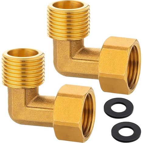 2 Drehbare Messing-gewindefittings, 1/2-zoll-90°-messingwinkel, 1/2-zoll-ag/ig-drehwinkel Mit O-ring, Dn15-90°-winkelfitting Für Wasserinstallationen Und Zentralheizungssysteme