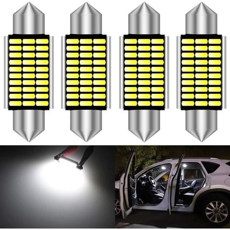 39mm Soffitten-led-lampen C5w 6000k Weiß Canbus Extrem Hell Freihlerfrei 6411 6413 6423 6461 De3425 De3425 Innenraum-, Kennzeichen- Und Türbeleuchtung (4 Stück)