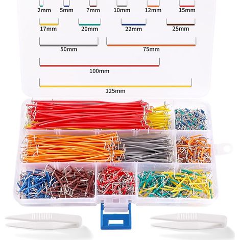 840-teiliges Set U-förmiger Jumperkabel Für Steckplatinen, Nahtlose Jumperkabel, Steckplatinen-drahtkabel, Inklusive 2 Pinzetten, Für Diy-steckplatinen