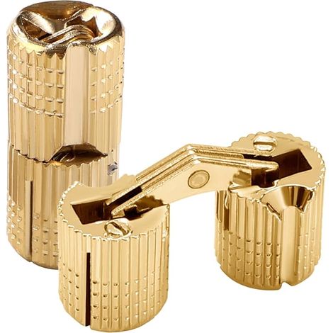 2 Stück 10 Mm Unsichtbare Messing-zylinderscharniere, Verdeckte Messingscharniere Mit 180° Öffnungswinkel, Für Geschenkboxen, Schmuck Und Diy-projekte
