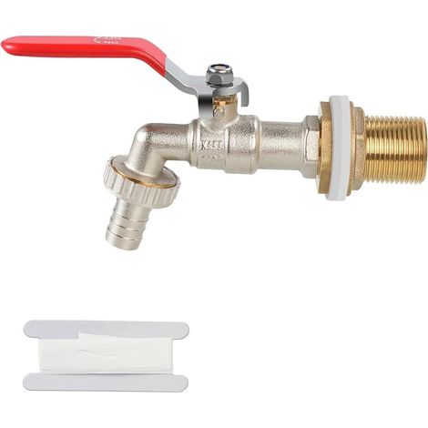 1/2"-kugelhahn Mit Schlauchanschluss, Messing-kugelhahn Für Den Außenbereich Zur Wasserrückgewinnung Für Regentonnen, Tanks, Reservoirs Und Regeneimer
