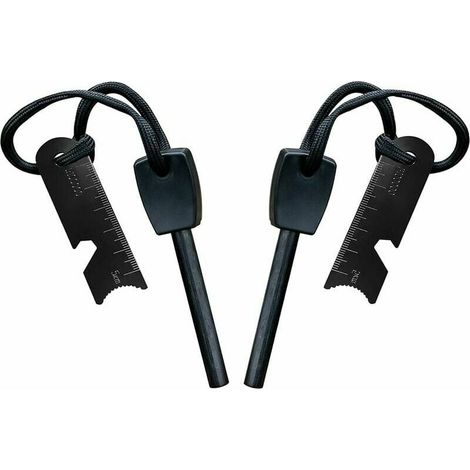 Survival-feuerstarter, Feuerstarter Mit Schaber, Wasserdicht, 10.000 Funken Bei 3.000 Grad, 8 Mm Stab, Magnesium-feuerstahl - Feuerstarter, Halsband, Multifunktionsschaber (2 Stück)