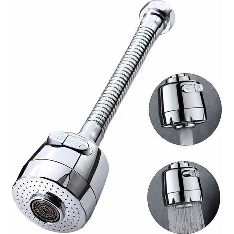 360° Drehbarer Wasserhahn, Luftsprudler, Küchenarmatur, 2 Modi, Verstellbarer Duschkopf, Geeignet Für Küche Und Bad
