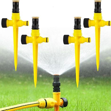 Gartensprenger-set, 4-teiliger Rasensprenger, 360° Drehbarer Automatischer Sprenger, Verstellbarer 90°-180°-360°-sektor-rasensprenger Für Pflanzen, Blumen Und Gemüse