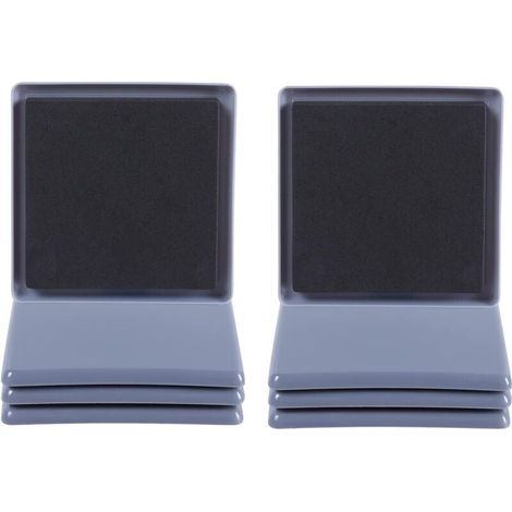 Set Mit 8 Quadratischen Möbelgleitern Für Teppichböden, 9 Cm, Schutzpads Zum Verschieben Von Möbeln Und Teppichen, Wiederverwendbar Für Schwere Haushaltsgeräte, Hellblau